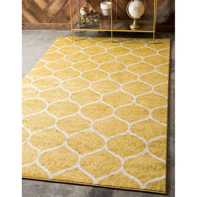 Contemporary Rosilan Collection Area Rug - 6'x9' - Yellow