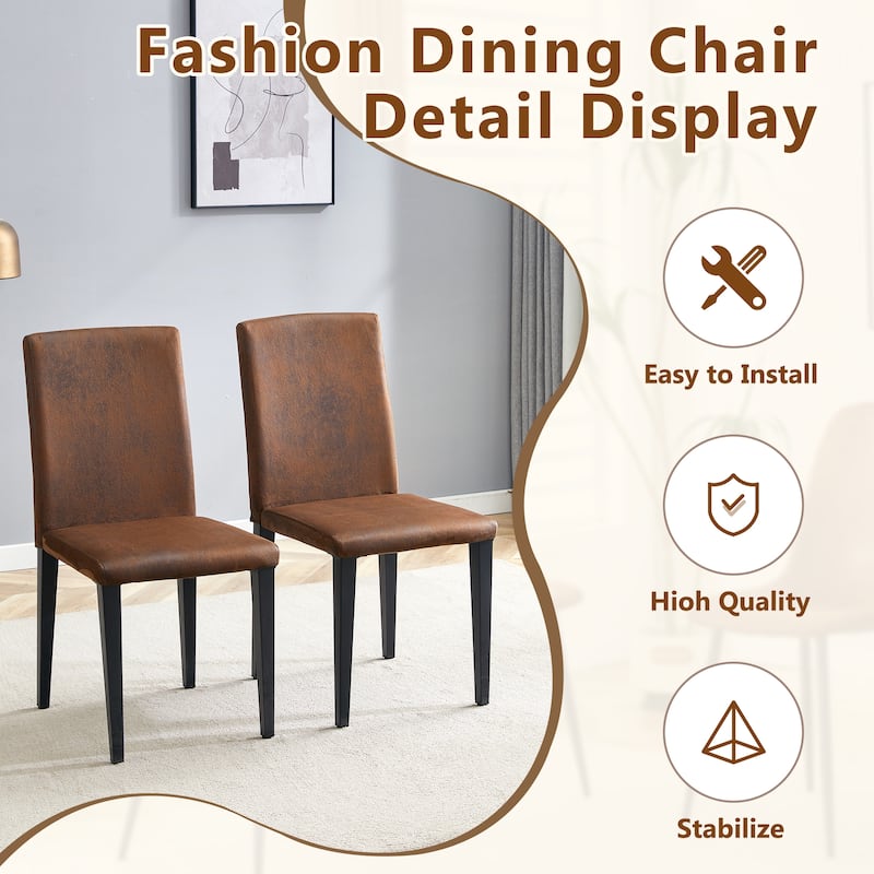5-Piece Round Dining Table Set for 4, 47 Inch Small Round Dining Table with 4 Upholstered Chairs for Dining Room, Kitchen