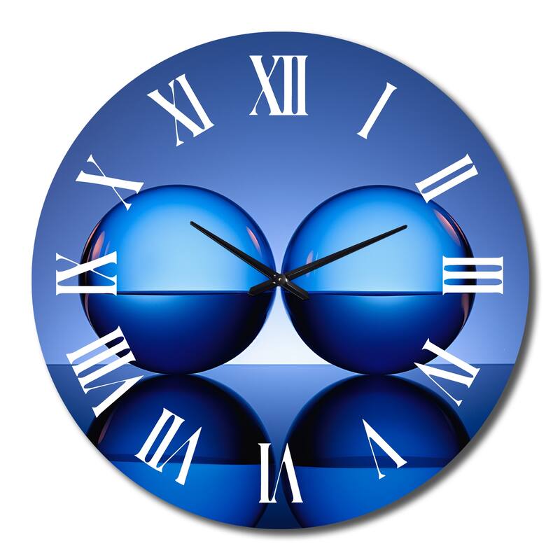 Designart "Serenity Circlescapes Kind of Blue" Modern Geometric Oversized Wall Clock