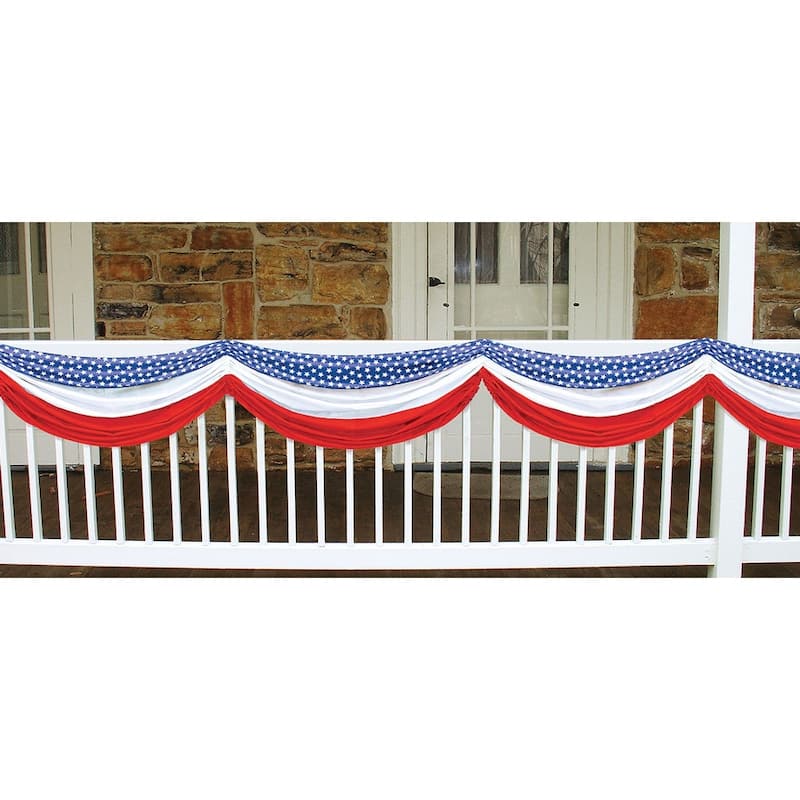 5.8' Blue and Red Stars Stripes Bunting St. Patrick Decor