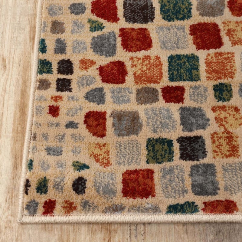 Contemporary Geometric Cobblestone Runner or Area Rug by Superior