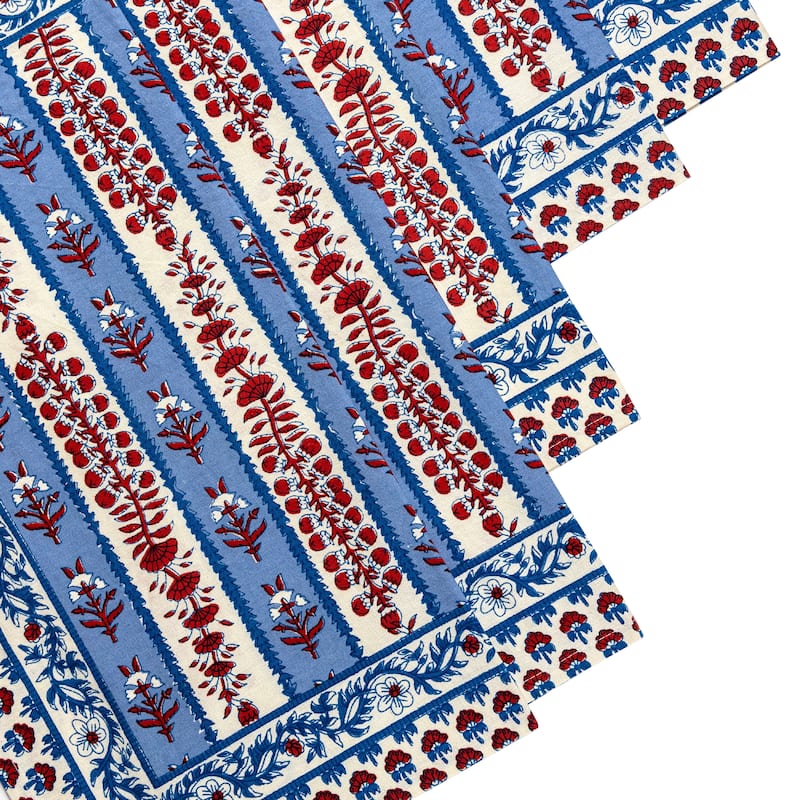 Couleur Nature Provence Avignon Napkins - Set of 6 - Red/Blue