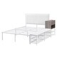 preview thumbnail 14 of 37, Metal Platform Bed Frame with Storage Cabinet and Cushioned Footrest