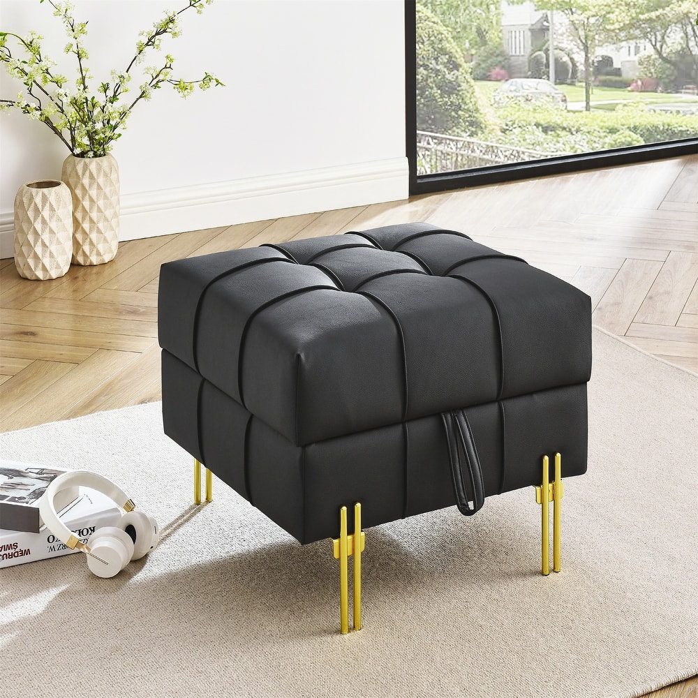 22 inches Anti-scratch Leather Storage Ottoman