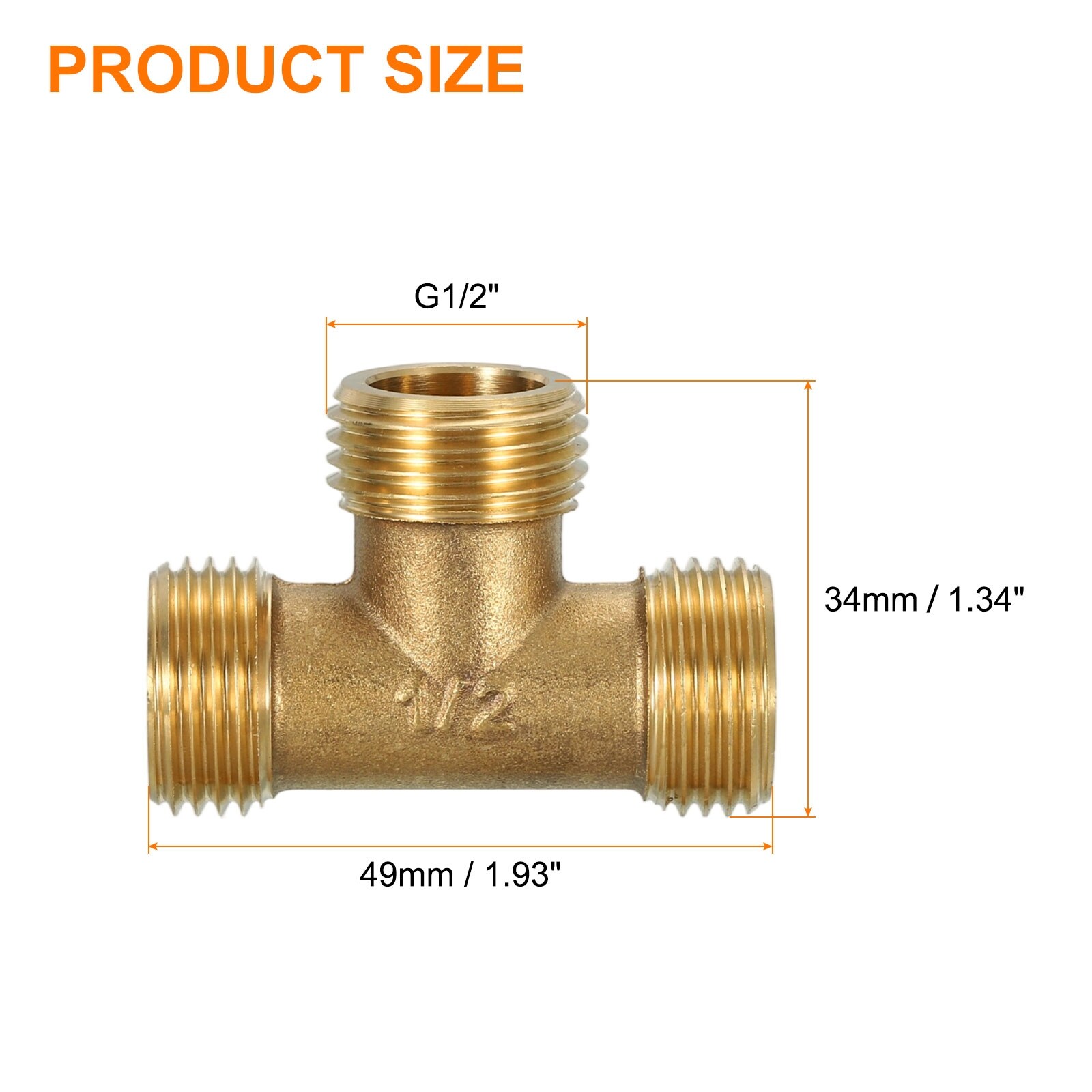 Brass Angle Stop, Inlet Compression Tee Valve, Supply Line Connector, Water Line Adapter Splitter for Filters - Copper