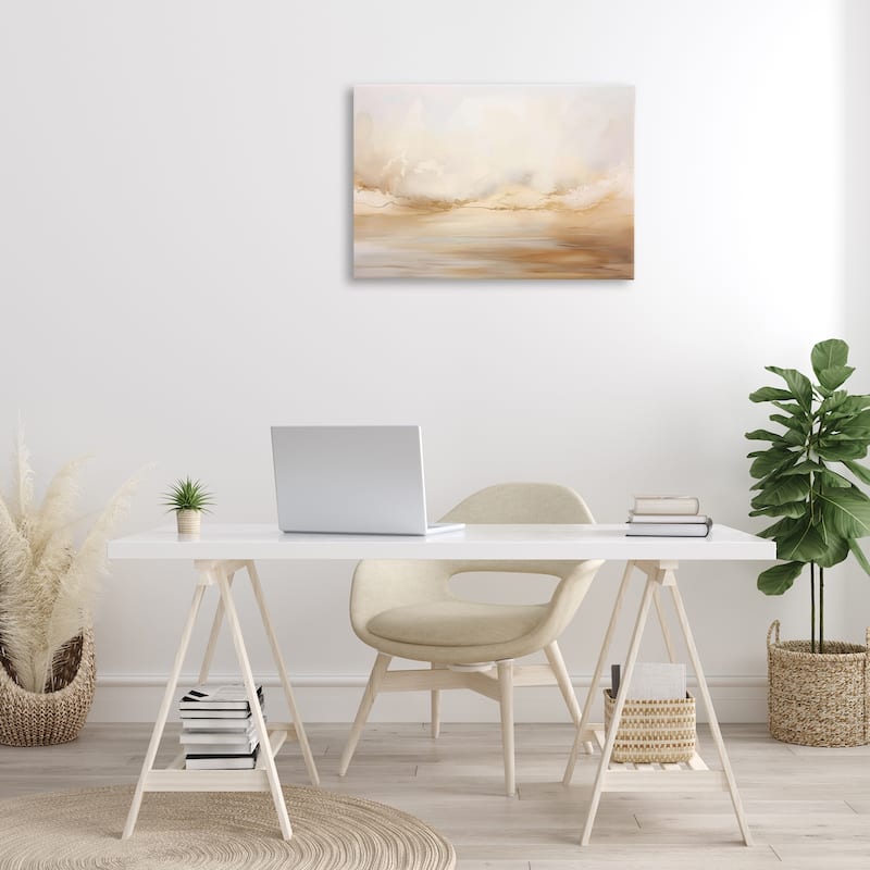 Stupell Neutral Abstract Horizon Line Canvas Wall Art Design By LSR Creative Studio
