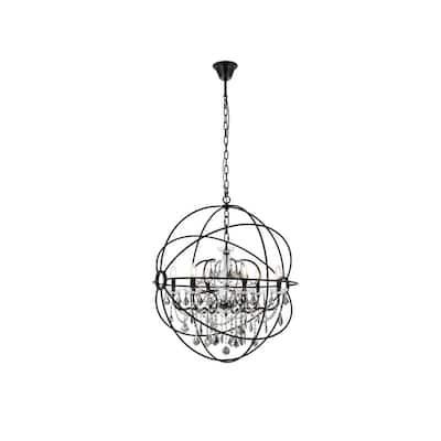 Royce Edge 6 light Dark Bronze Chandelier