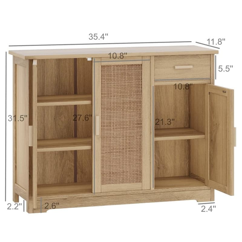 Kitchen Storage Cabinet - 11.8"D x 35.4"W x 31.5"H
