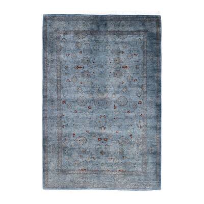 Contemporary Overdyed Wool Hand Knotted Area Rug - 4' 2" x 6' 2"