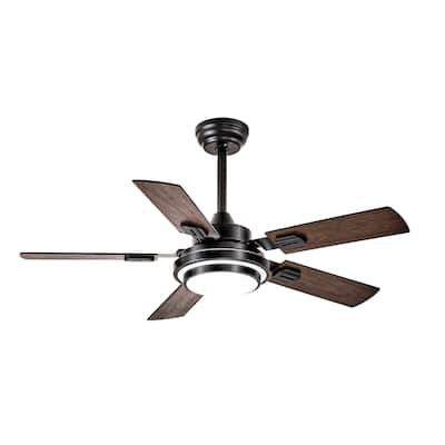 42-52Inch Ceiling Fan with Light: with 5 Blades Dual Finish Reversible - with Remote Control for Living Room Outdoor Patios