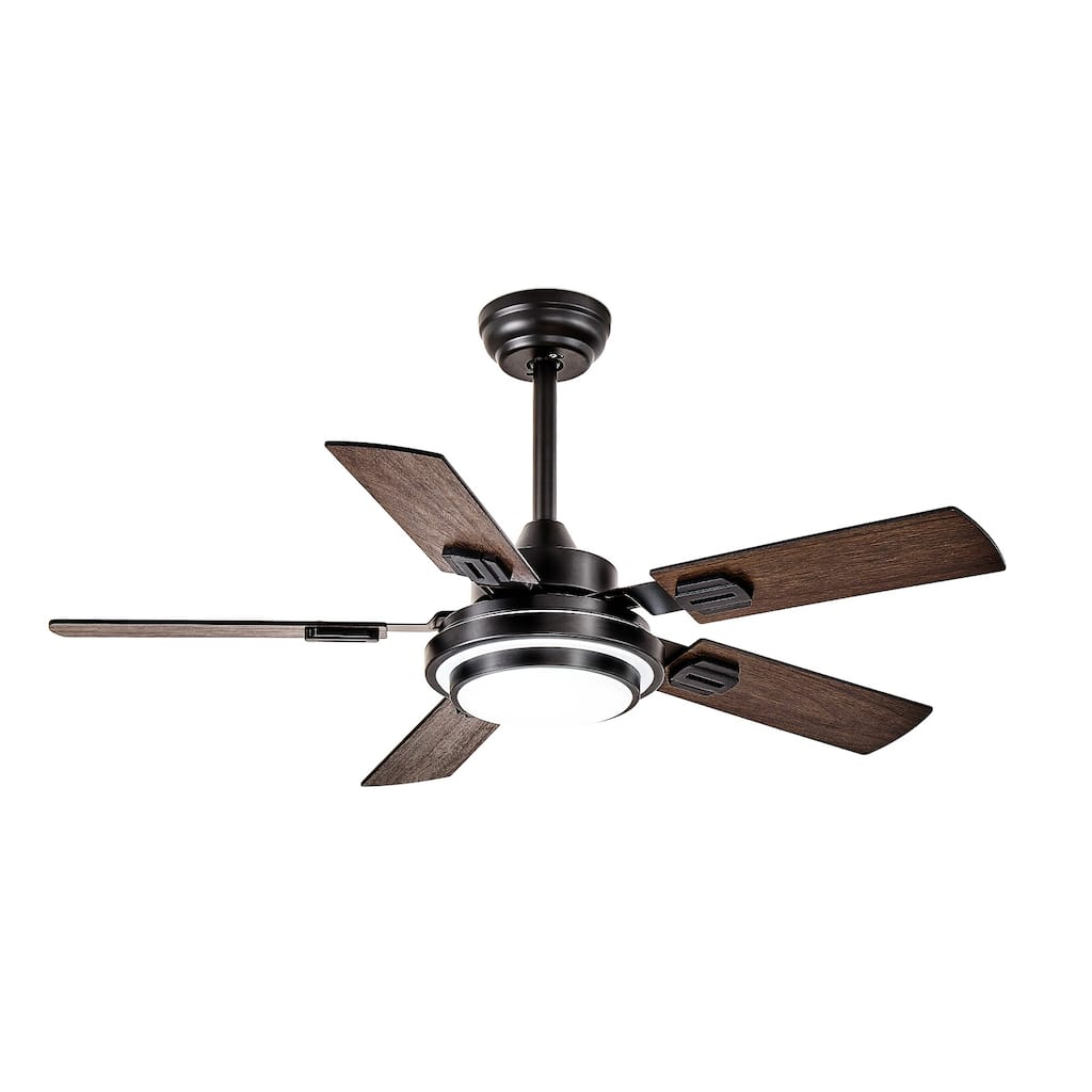 42-52Inch Ceiling Fan with Light: with 5 Blades Dual Finish Reversible - with Remote Control for Living Room Outdoor Patios
