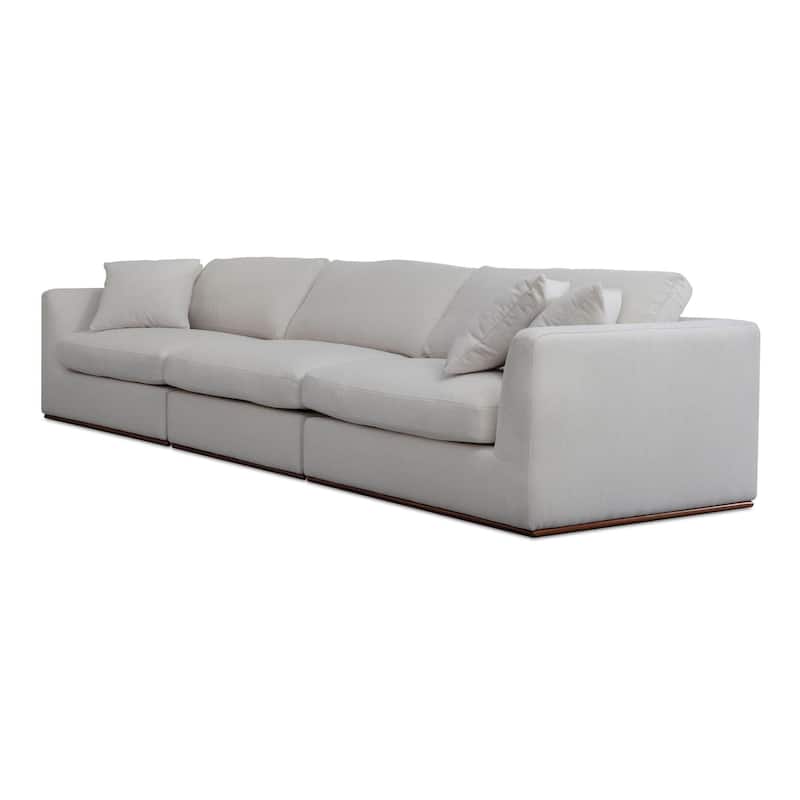 NADAAL STUDIOS Rio Modular Sofa With Rubber Wood Base - 136.2"W x41"D x23.6"H