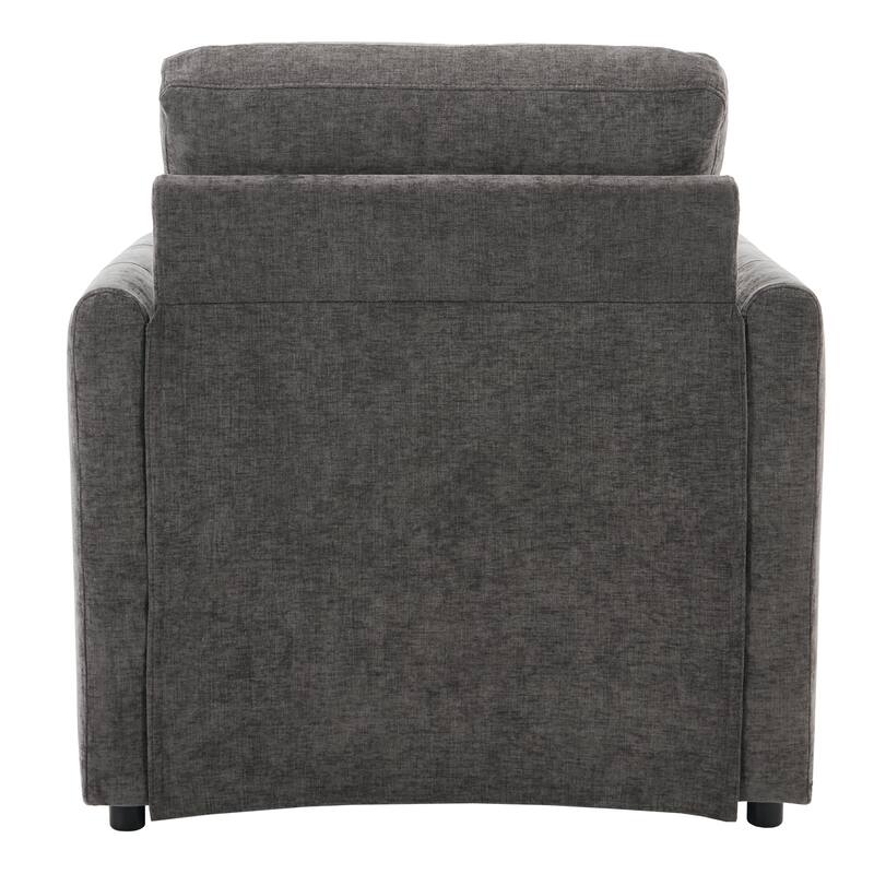 Oversized Chenille Fabric Cloud Sofa, Ergonomic Upholstered Lounge Armchair, Single Sofa Chair with Plush Cushion