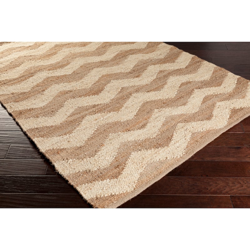 Hand-Woven Madeline Natural Jute Chevron Rug
