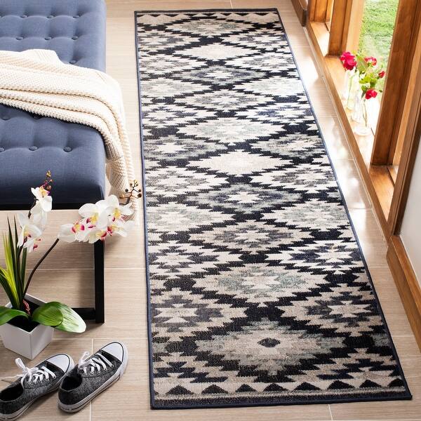 2'3 x 8' Grey Black Safavieh Montage Collection MTG216H Boho Indoor/ Outdoor Non-Shedding Stain Resistant Patio Backyard Runner 2'3 x 8' Grey Black Safavieh Montage Collection MTG216H Boho Indoor/ Outdoor Non-Shedding Stain Resistant Patio Backyard Runner