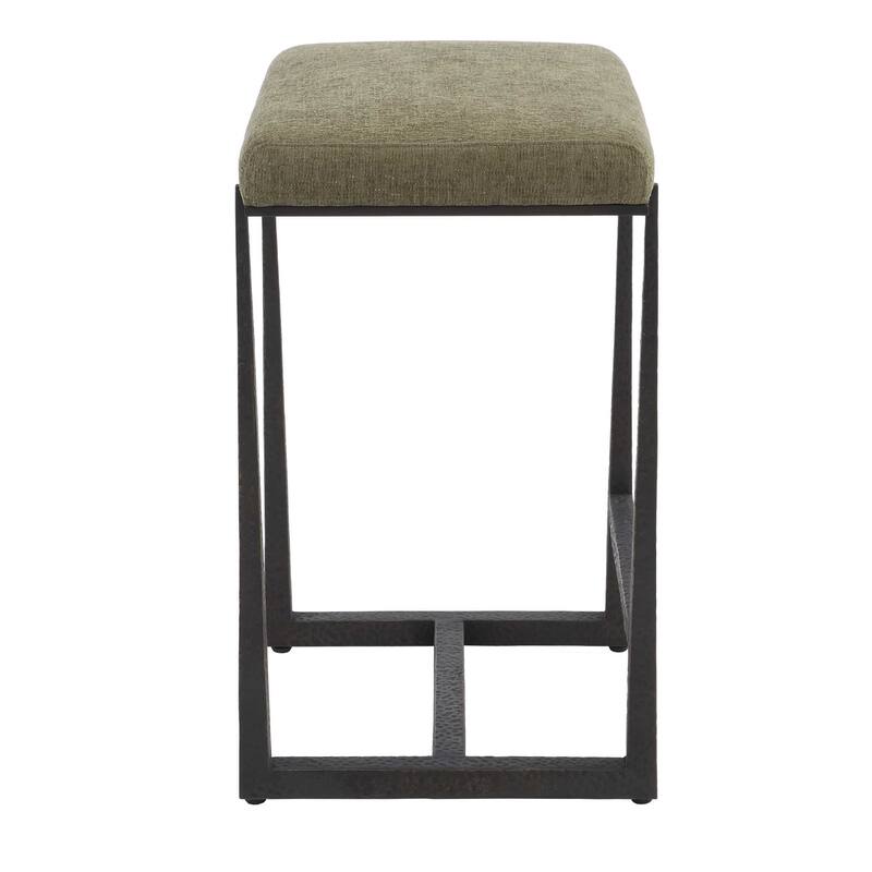 Uttermost Midas Bronze Counter Stool - 18.5"W x 15.5"D x 26"H