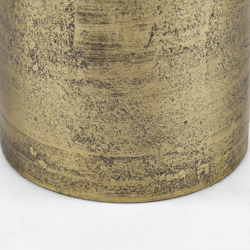 Quonset Extra Tall Brass Finished Aluminum Metal Pillar Object - 6.0L x 6.0W x 14.5H