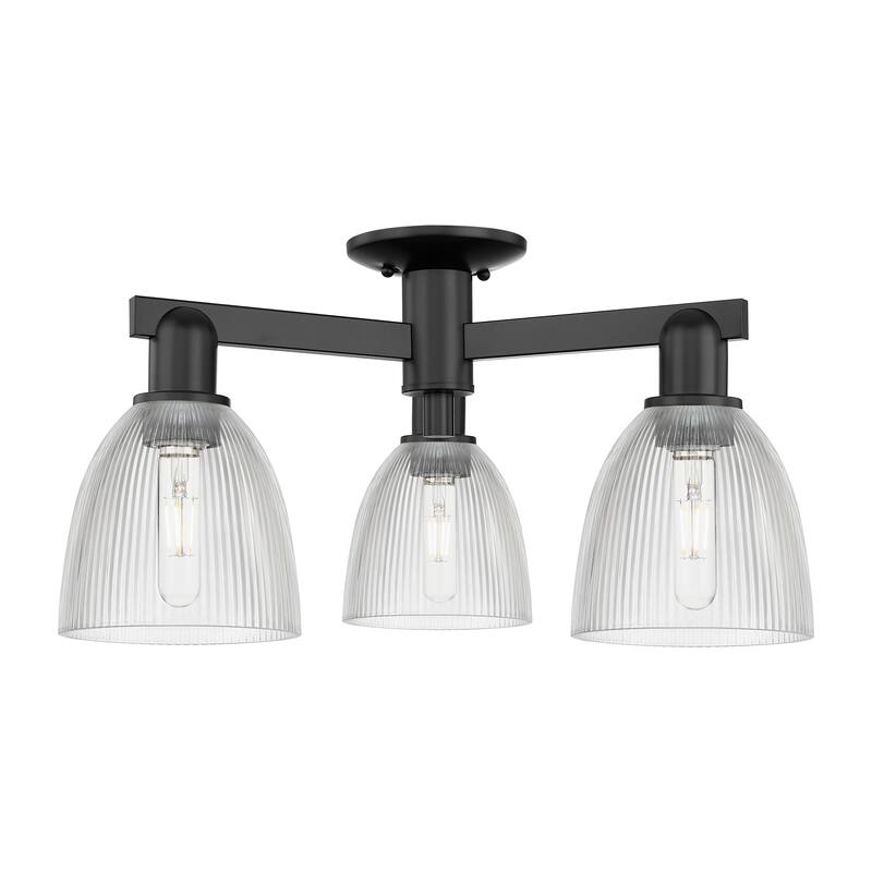 Innovations Lighting Endless Possibilities Arcadia - Castile - 3 Light 24" Semi-Flush Mount - Clear/Matte Black