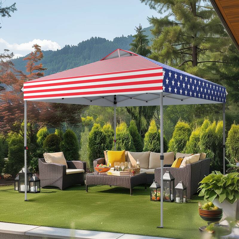 10x10 Pop-up Canopy Portable Lightweight FoldingTent, Adjustable Height Instant Gazebo Canopy with Wheeled Bag