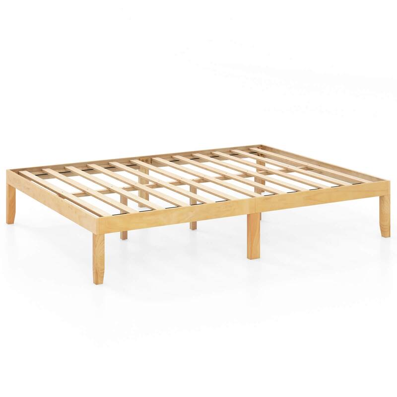 Costway Twin/Full/Queen Size Wooden Platform Bed Frame 14" with Rubber
