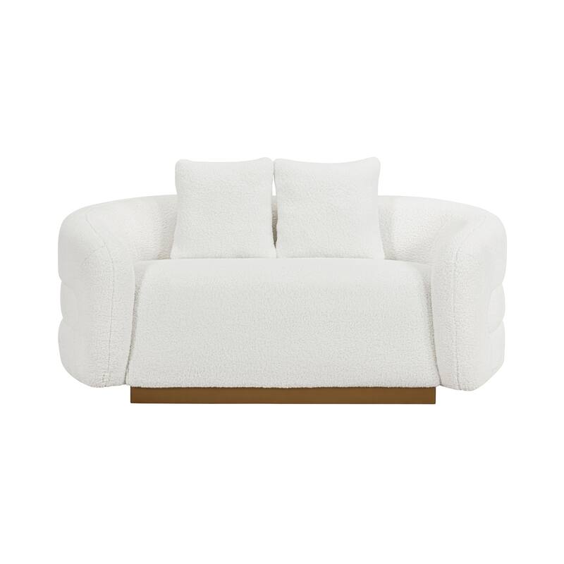 Selsey 2-Piece Sherpa Fabric Living Room Sofa Set