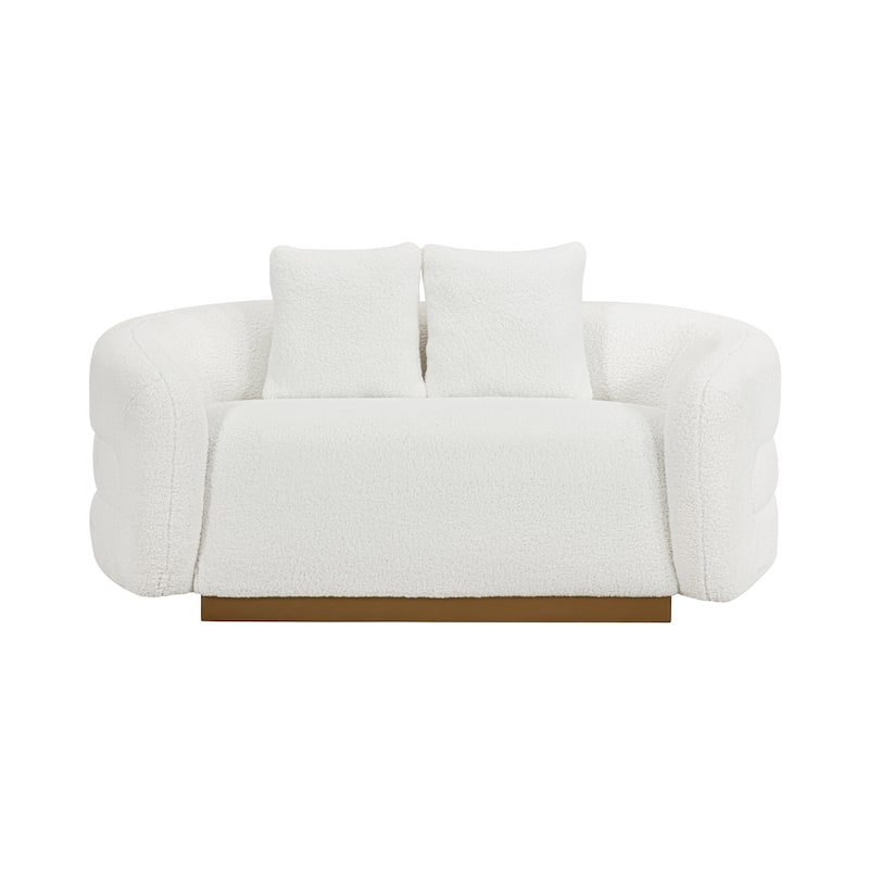 Selsey Sherpa Fabric Living Room Loveseat - N/A