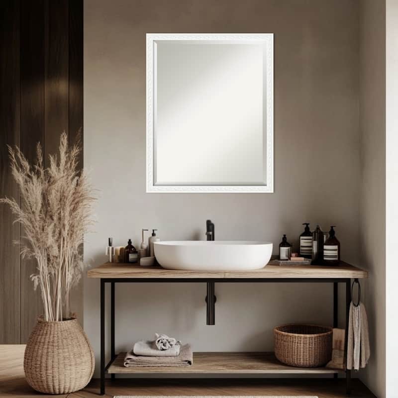 Bethany Beveled Wood Framed Bathroom Vanity Wall Mirror