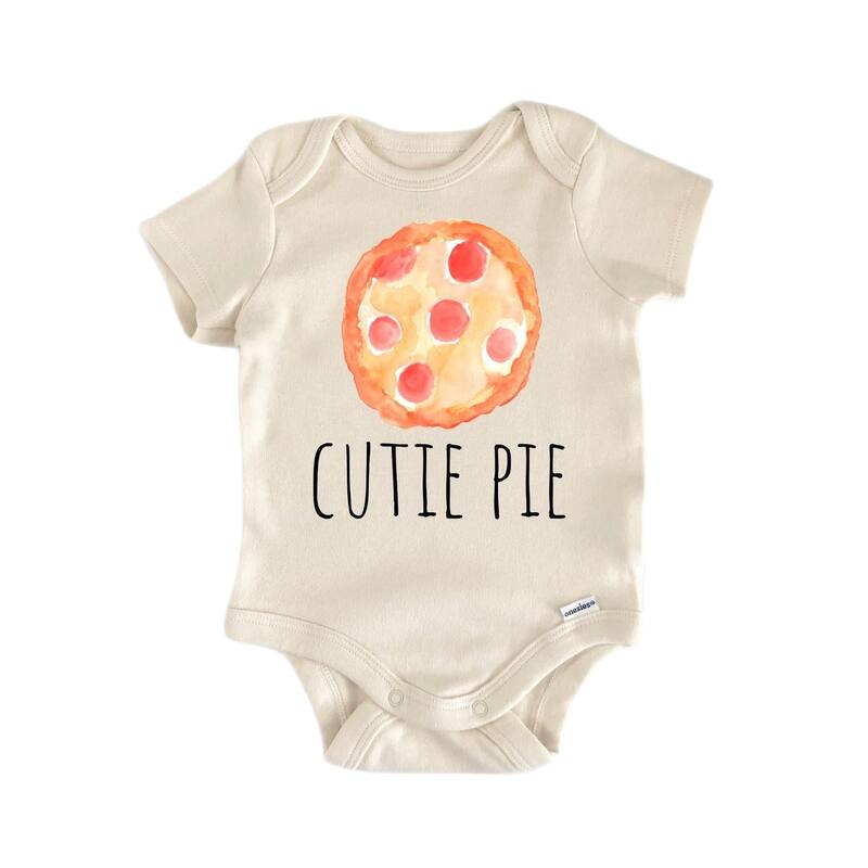Pizza Pie Heart - Baby Boy Girl Clothes Infant Bodysuit Funny Cute Newborn - Blue - 0-3M
