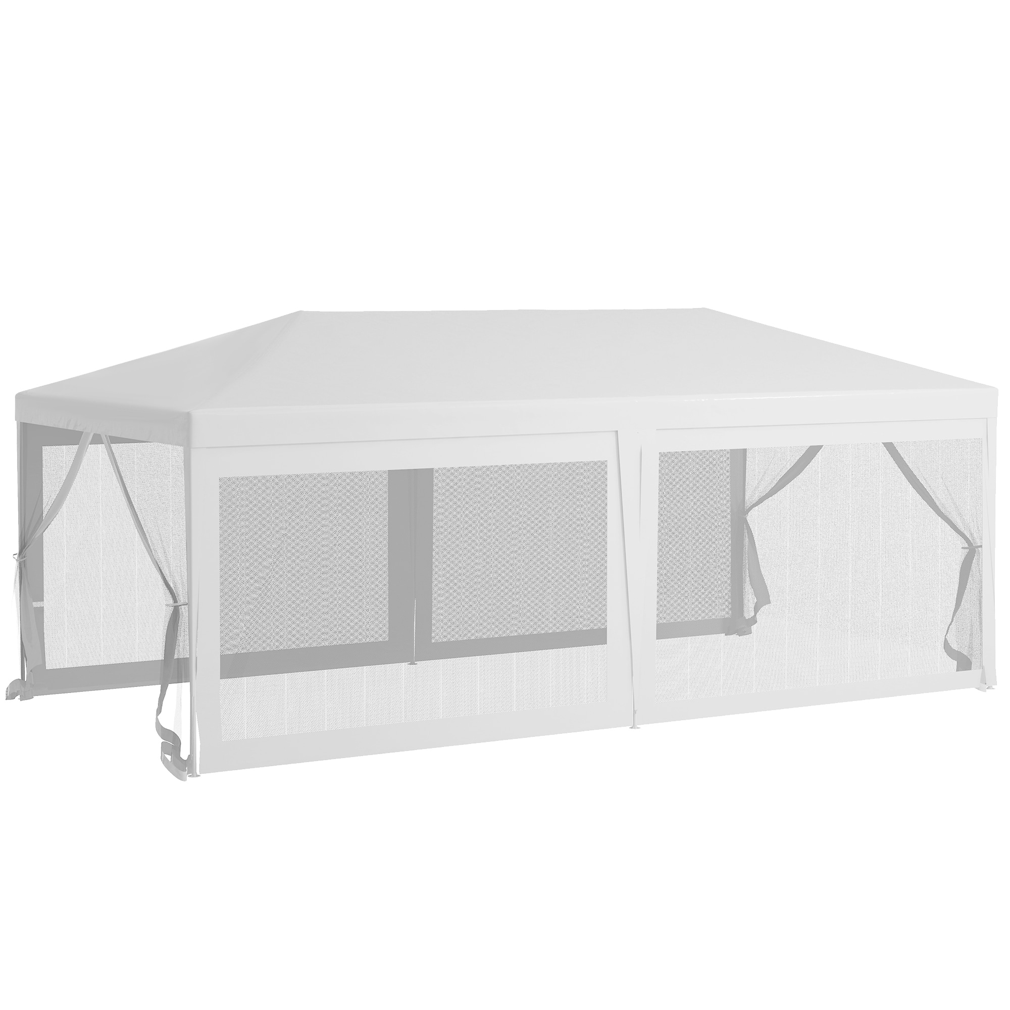 10' x 20' Outdoor Party Tent with Removable Sidewalls, Shade Shelter for Events and BBQs, White