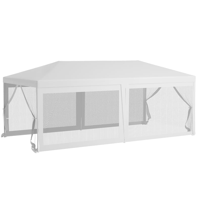 10' x 20' Outdoor Party Tent with Removable Sidewalls, Shade Shelter for Events and BBQs, White - White