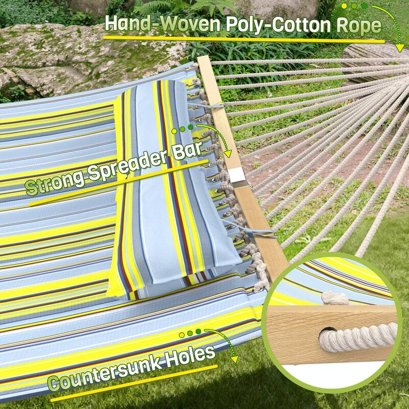 EROMMY Modern Portable Hammock, Hand-Woven Ropes, Anti-Tipping Design for Backyards, Beaches & Campsites