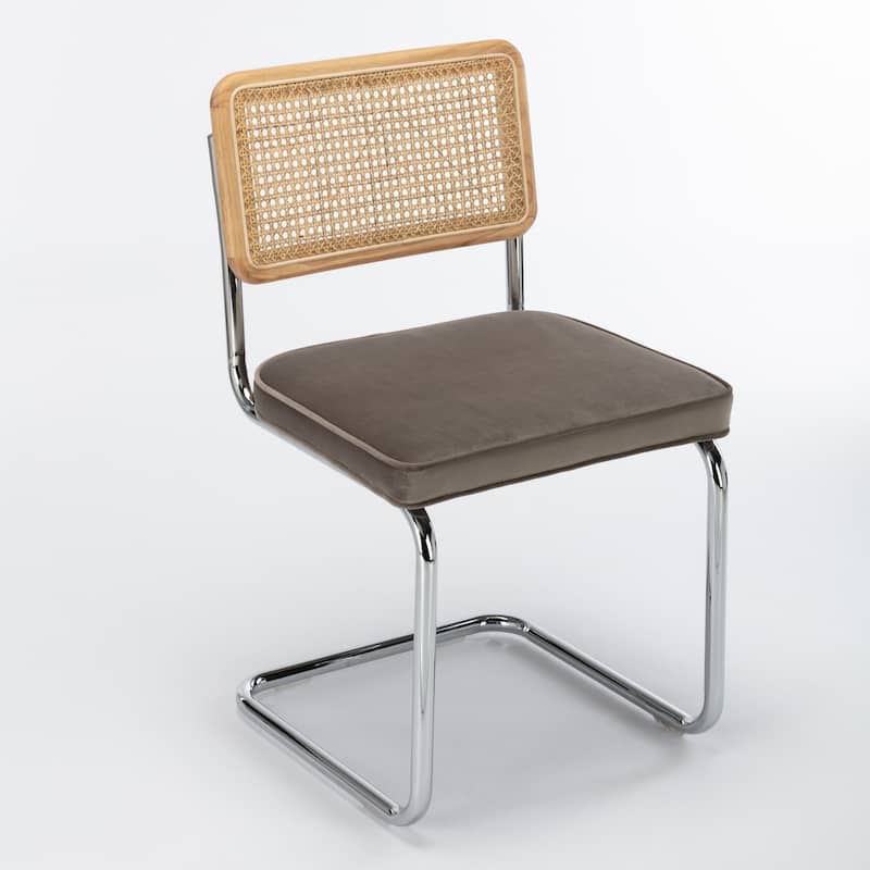 Latham Cane Back Velvet Side Chair (Set of 2)
