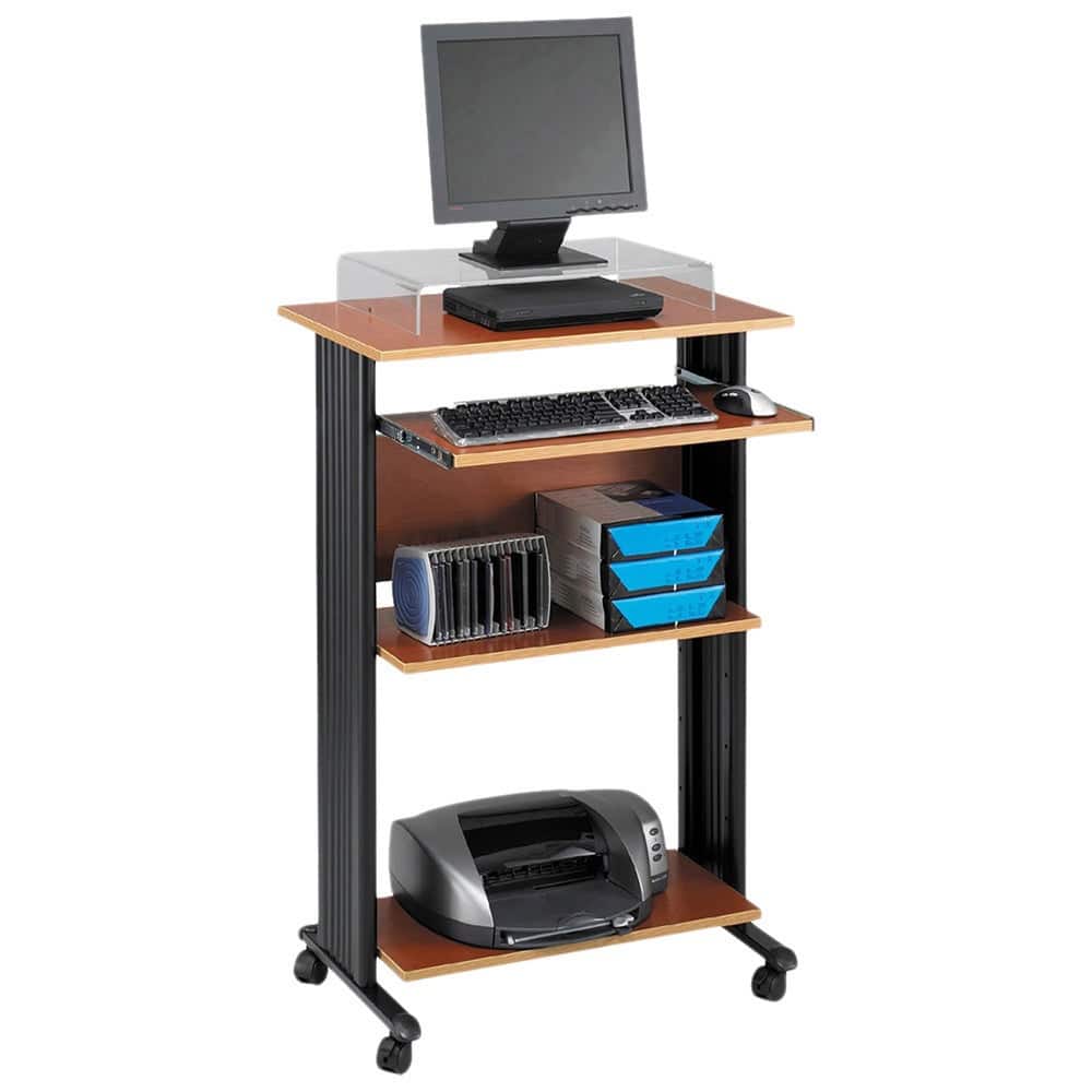 Mobile Standing Computer Desk and Printer Stand with Storage
