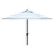 preview thumbnail 19 of 24, SAFAVIEH Iris 9ft Round Outdoor Patio Umbrella - UV Resistant with Auto Crank Tilt Baby Blue/White