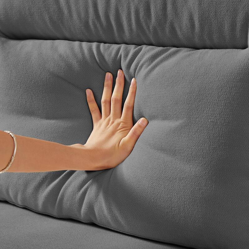 GDFStudio - Modern Snowfleece 3-Seater 82" Sofa with Rolled Arms