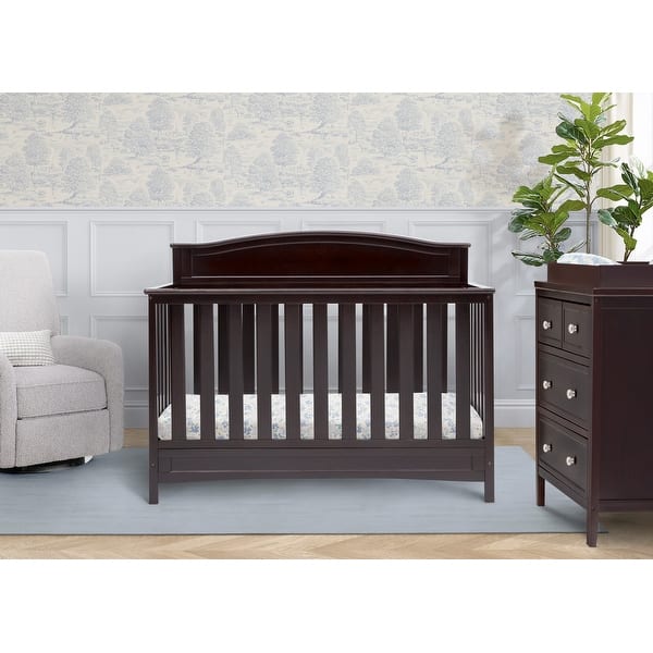 slide 2 of 8, Delta Children Emery 4-in-1 Convertible Crib Brown
