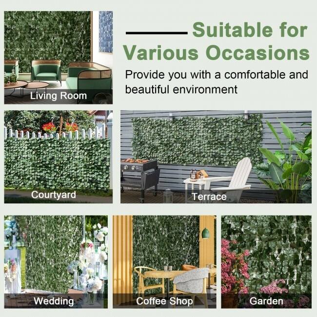 118 x 39 Inch Artificial Ivy Privacy Fence Screen for Fence Decor - 118" x 39.4" (L x W)