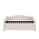 preview thumbnail 4 of 12, Comfort & Soft Daybed with LED & Trundle, Curve Design-Full Size, Beige