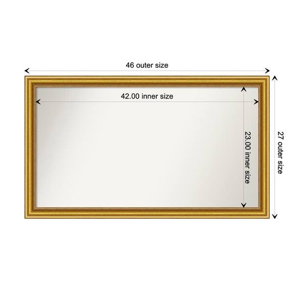 dimension image slide 81 of 93, Wall Mirror Choose Your Custom Size - Extra Large, Townhouse Gold Wood