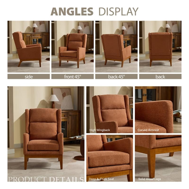 Modern Accent Chair,Polyester Blend Single Lounge Sofa Chair