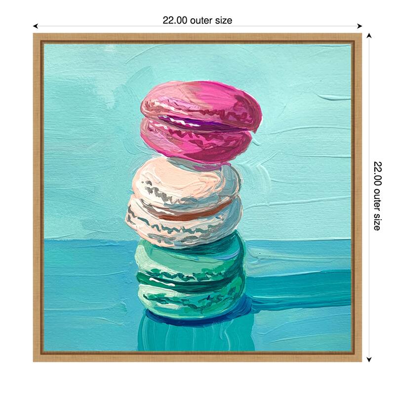 Macarons by Pauline Wegman Framed Canvas Wall Art Print - 22 x 22 in