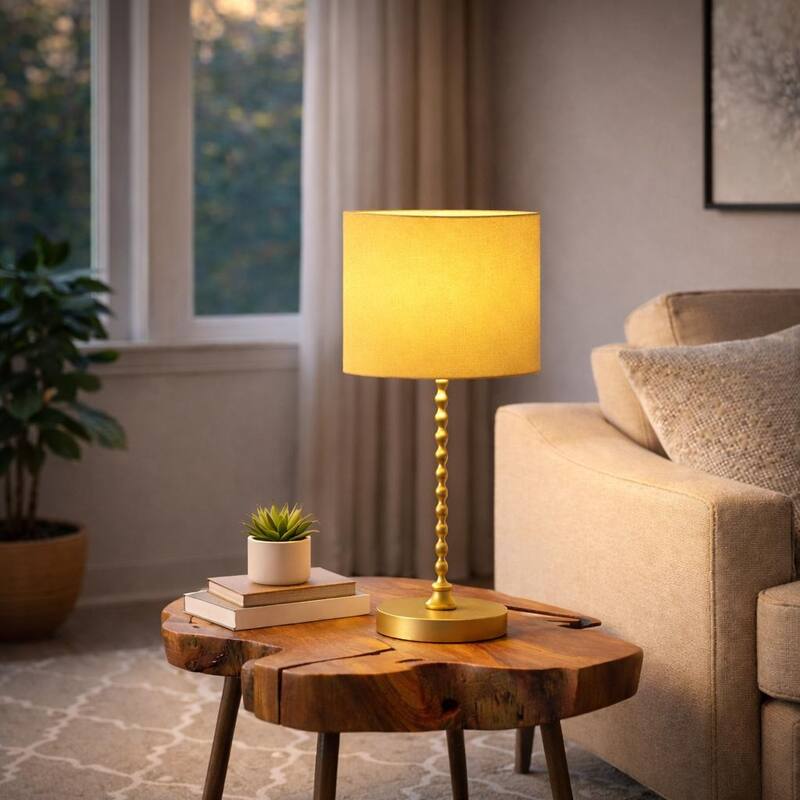 Finest Gold Painted Table Lamp with Twisted Base