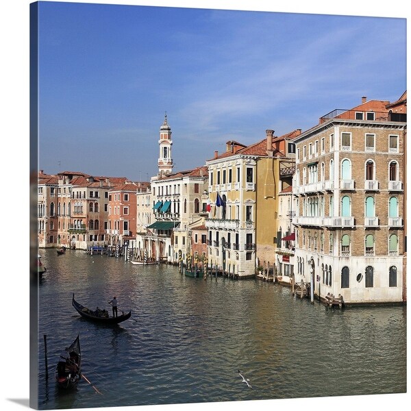 "Venice canals and gondolas in Autumn light" Canvas Wall Art