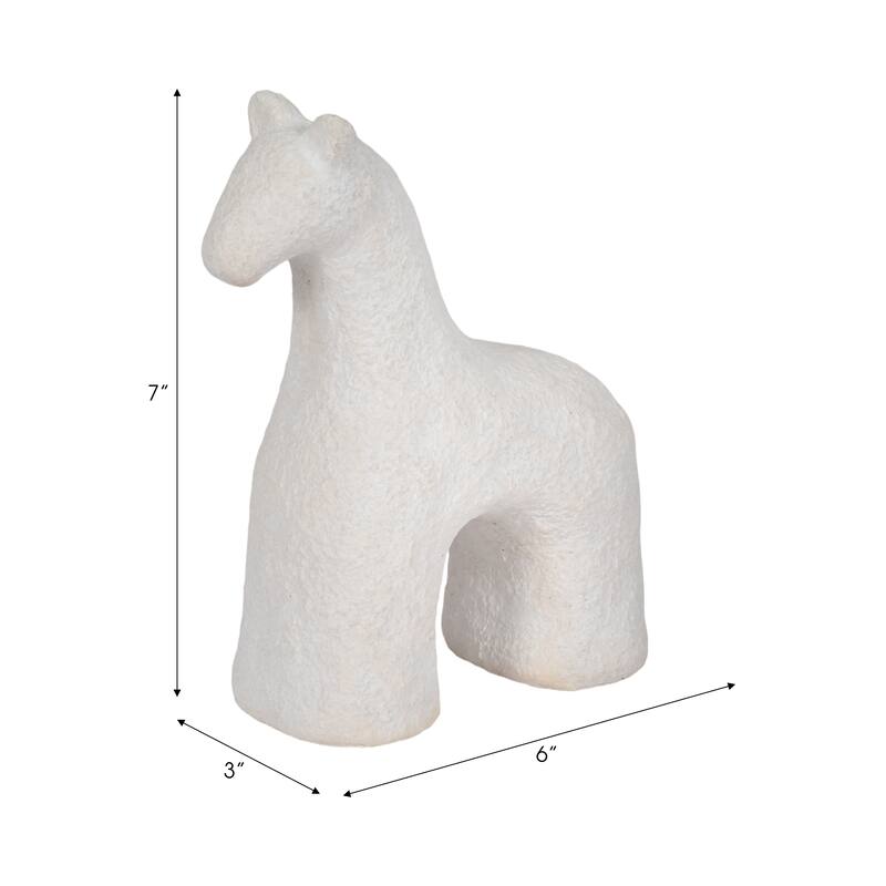 Sagebrook Home Neutral Textured Horse Decorative Object