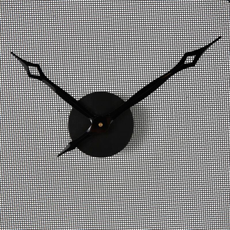 Black Metal Minimalistic Decorative Wall Clock with Mesh Backing