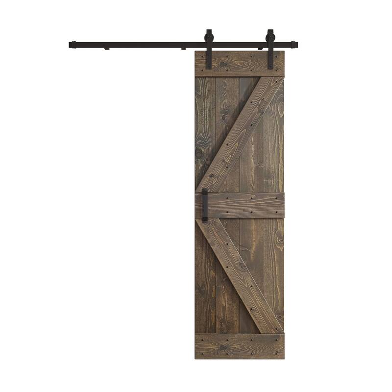 Coast Sequoia 24in x 84in K Series Pine Wood Sliding Barn Door With Hardware Kit