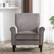 Morden Fort Velvet Upholstered Armchair, Bedroom Accent Chair, for Living Room Bedroom Club Office - Grey