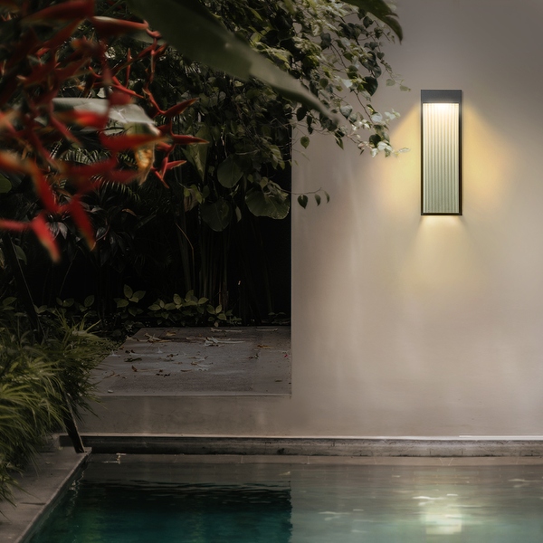 18 Outdoor LED Wall Light with Frosted Glass On Sale Bed Bath Beyond 38186549