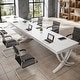 preview thumbnail 63 of 65, 6.5FT Conference Meeting Seminar Business Table Set for 8-12 Person (Set of 2)
