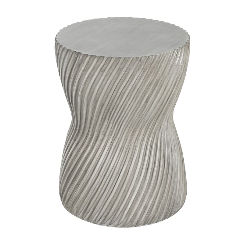 Christopher Knight Home - 13.75" Contemporary MGO Concrete Accent Side Table, Spiral Hourglass Design - Grey